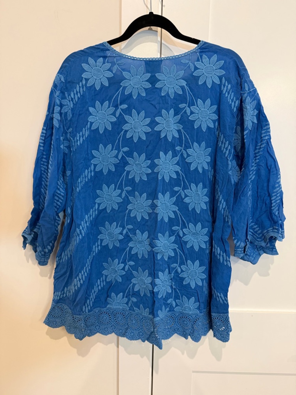 Johnny Was Milano Tunic in Blue Size XL EUC Cottagore Cabincore Boho - Picture 9 of 13